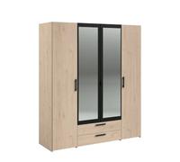 But Armoire 4 portes avec miroir - Chêne