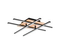 But Plafonnier LED Marinello 1 - Noir et bois naturel