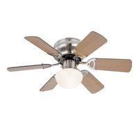 Globo Ventilateur de plafond Ugo - Lampe E27, tirette, 3 vitesses, pales réversibles, 76 x 28 cm