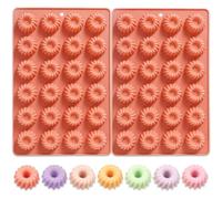 Butabeishy Moule en silicone Mini gugelhupf, 24 cavités, lot de 2, 30 x | Surface antiadhésive, pour chocolat et bonbons, facile à démouler, passe au lave-vaisselle, découpe 4 x 4 cm