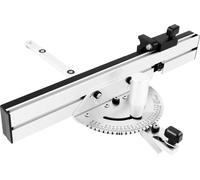 Butée angulaire et gabarit pour assemblages à dents - Pour scie circulaire à table - Réglable de 0 à 60° - Rail de guidage 45 cm - Butée 17,8 cm - Poignée 8,4 cm - Aluminium et résine phénolique
