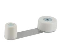 Butée / bloc porte PVM - Blanc - Pour porte intérieure et extérieure - Double fonction - Ø 34 x H. 18 mm