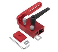 Butée de clôture réglable en alliage d'aluminium pour tables à onglets et stations de scie avec capacité de montage en T (rouge)