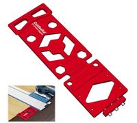 Butée de guidage d'angle pour Bosch FSN - Butée d'angle à 90° en aluminium pour Bosch GST et GKF (avec adaptateur à utiliser) - Durable, facile à monter pour des coupes précises (rouge)
