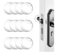 Butée de Poignée de Porte Murale - 12PCS - Transparent - Rond