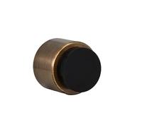 Butée De Porte AdhéSive Pour Mur| Ø 28x28 mm | Caoutchouc Noir| Laiton| Finition Cuir Vieilli| Forte AdhéSion| 100% fonctionnel| EVI Herrajes Mod. I-198/28-TPM-CU