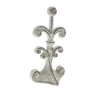 Butée de porte décorative en fonte Fleur de Lis, avec fond rembourré en feutre anti-rayures, design vintage antique, solide et robuste, 10,2 x 8,9 x 19,7 cm, Blanc rustique