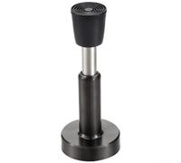 Butée de porte hydraulique réglable en acier inoxydable avec embout en caoutchouc, dispositif de protection murale, support de porte robuste sans perçage (103 mm, noir)