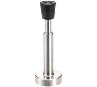 Butée de porte hydraulique réglable en acier inoxydable avec embout en caoutchouc, dispositif de protection murale robuste sans perçage (120 mm, brossé)