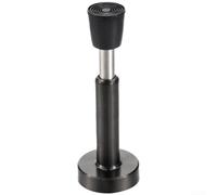 Butée de porte hydraulique réglable en acier inoxydable avec rembourrage en caoutchouc pour un arrêt silencieux et une protection murale en laiton (120 mm, noir)