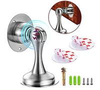 Butée de Porte Magnétique ZUONAI Butée de Porte Adhésive au Sol Butoir de Porte Aimant en Acier Inoxydable Robuste Butée de Porte Murale Extérieure Support de Porte pour Maison