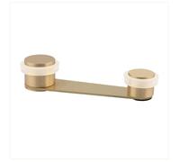 Butée de porte rotative | Fixation adhésive ou avec vis + cheville | Pour porte jusqu'à 50 mm, laiton | EVI Herrajes (laiton mat - caoutchouc blanc)