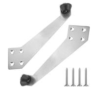 Butée de Porte Surélevée Supertool en Acier Inoxydable à 90 Degrés avec Butée en Caoutchouc pour Porte à Ouverture Intérieure ou Extérieure (Gauche+Droite)