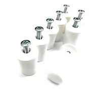 Butée de volet roulant 40 mm/28 mm fermé/ouvert, blanc ou gris avec Vis et rondelle (4 paires de 28 mm blanc fermé).