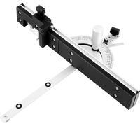 Butée d'onglet de précision - Guide en aluminium réglable de 0 à 60° - Double butée rabattable - Pour scie circulaire à table et table de toupie - Coupes précises dans le bois - Argent