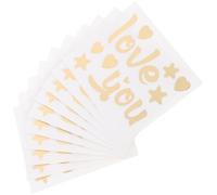 BUTIFULSIC 10 Feuilles Autocollants Muraux en Papier Or pour Décoration de Fête Romantique, Facile à Poser sans Adhésif, pour Mur ou Vitrine la Maison Soirée