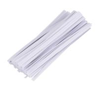 BUTIFULSIC 1paquet Attaches Fil de Fer Recouvert de Papier Blanc Bande de Scellement Décorative et Résistante pour Emballage Alimentaire et Sacs Kraft