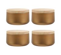 BUTIFULSIC 4pièces Boîtes Métalliques avec Couvercle Effet Bois pour Bougies Artisanales Rangement Bougies et Bijoux Boîtes Cadeau Parfumées Polyvalentes Scellé