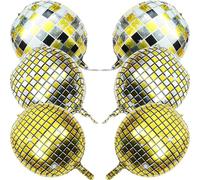 BUTIFULSIC 6 Ballons Boule Disco Dorée en Film D'aluminium, Faciles à Suspendre et Installer, Décoration Élégante pour Fête D'anniversaire et Soirée
