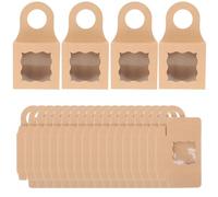 BUTIFULSIC Boîtes à Vin Pliables et Portables en Papier Kraft Fenêtre Lot de 25 et Rangement pour Présents Lors de Fêtes Ktv