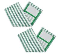 BUTIFULSIC Coussinets de Rechange Vert Foncé Lavables Lot de 2 en Lingettes Réutilisables Recharge Serpillière Compatibles Balai Wet and Dry pour Nettoyage Humide et Sec