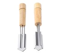 BUTIFULSIC Emporte-pièces en Acier Inoxydable Manche en Bois 2pcs, Formes Cœur et Étoile, Facile à Entretenir Ranger, pour Pâtisserie Maison et DIY