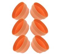 BUTIFULSIC Lot de 6 Cache-Pots Ronds en Plastique Imitation Argile, Trous de Drainage, pour Succulentes, Intérieur et Jardin