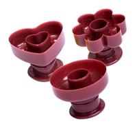 BUTIFULSIC Moule à Beignets Fleurs et Cœurs 3 Pièces Antiadhésif en Pp Ustensile de Cuisson pour Gâteaux Ronds pour Desserts de Banquet et Réunions Entre Amis
