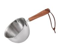 BUTIFULSIC Petit Pot à Huile Casserole Chauffante 200ml en Acier Inoxydable Poignée en Bois et Cuisson Précise pour Beurre et Œufs, pour Restaurants