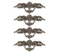 BUTIFULSIC Poignées de Meubles en Alliage de Zinc Vintage Lot de 4 Style Baroque Élégant, Multi-fonctionnelles Vis Universelles pour Commode et Armoire