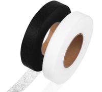 BUTIFULSIC Ruban Thermocollant Adhésif Double Face 2 Cm X 70 M, 2 Rouleaux Noir et Blanc, Bande pour Ourlets sans Couture, Adhésif Textile pour Couture, Bricolage et Réparation