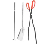 BUTIFULSIC Set D'outils et Utilisation Pratique en Fer pour Cheminée Comprenant Pelle à Cendres et Pinces à Tisonnier, Prise Confortable pour Entretien Foyer