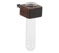 BUTIFULSIC Vase à Fleurs pour Voiture 20ml en Verre avec Support en Bois Élégant, Décoration de Sortie d'air, Propagation d'eau pour Bourgeons et Fleurs Séchées, Présent pour Femmes
