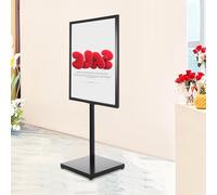 Butoir de client A1 - 65 x 90 cm - Support de panneau au sol en métal - Support de présentation et d'information - Support de sol pour publicité, stands publicitaires pour supermarchés, restaurants