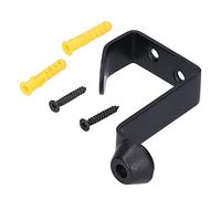 Butoir de porte en acier inoxydable, pare-chocs d'arrêt de porte avec crochet stable fixé au mur pour le bureau à domicile noir