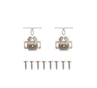 Butoir de porte en cuivre Antique, loquet d'armoire à Double rouleau avec plaque de gâche et vis de montage for armoire et armoire(Nickel 2pcs)