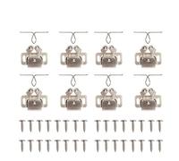 Butoir de porte en cuivre Antique, loquet d'armoire à Double rouleau avec plaque de gâche et vis de montage for armoire et armoire(Nickel 8pcs)