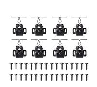 Butoir de porte en cuivre Antique, loquet d'armoire à Double rouleau avec plaque de gâche et vis de montage for armoire et armoire(Black Nickel 8pcs)