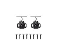 Butoir de porte en cuivre Antique, loquet d'armoire à Double rouleau avec plaque de gâche et vis de montage for armoire et armoire(Black Nickel 2pcs)