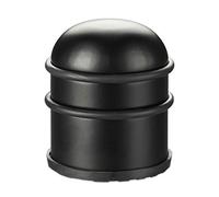 Butoir de porte, lot de 2, lourdes portes & fenêtres, en acier inoxydable & caoutchouc, haut & rond, ∅ 7 cm, noir
