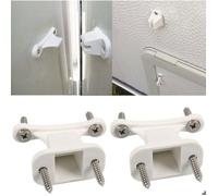 Butoir de porte pour caravane - PZCC - Lot de 2 - Blanc - Plastique renforcé - 8 vis incluses - Imperméable