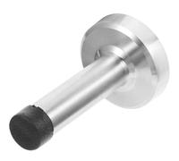 Butoir de Porte Protecteur Mural Commercial en Acier Inoxydable | Argenté, Embout en Caoutchouc Silencieux, Usage Salle de Bain Bureau, Résistant aux Intempéries, 7,5cm