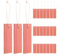 BUTORY Lot de 24 blocs en bois de cèdre pour rangement de vêtements, pièces de bois de cèdre aromatique longue durée avec cordons de suspension pour armoires, tiroirs et sacs de rangement