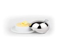 APS Germany Beurrier porcelaine avec cloche en acier inoxydable 40 ml Ø 9 cm
