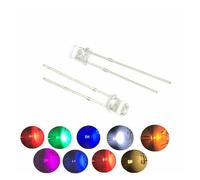 buuv Diode électroluminescente LED 3mm, 100 pièces, Dessus Plat, Blanc Chaud, Rouge, Bleu, Vert, Orange, Jaune, Rose, Ampoule, Lampe, indicateur 2V, 3V, DIY(Pink)