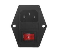 Buwei 1PC 10A 250V 3 Broches IEC320 C14 Prise d'alimentation à Prise mâle avec Interrupteur à fusible