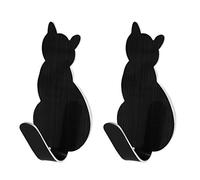 Buwei 2 pièces en forme de queue de chat décoratif en acier inoxydable porte murale vêtements manteau clé cintre crochet support