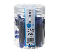 Buwei 30 pièces Jinhao Universel Noir Bleu Stylo Plume Cartouches d'encre 2.6mm recharges Papeterie de Bureau Scolaire