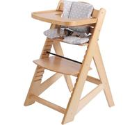 Chaise de croissance en bois Buxibo pour enfants - Avec planche à manger - Chaise d'enfant réglable pour le confort et le design - Coussins inclus - 48x58x80 cm - Bois