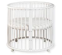 Buxibo : Coffret de jeu pour bébé – Coffret en bois rond – Parois de jeu – Inclus matelas – Monté sur roulettes – 85x85x85 cm – Crème